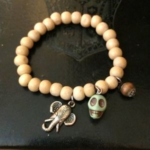 Elephant & skull bracelet